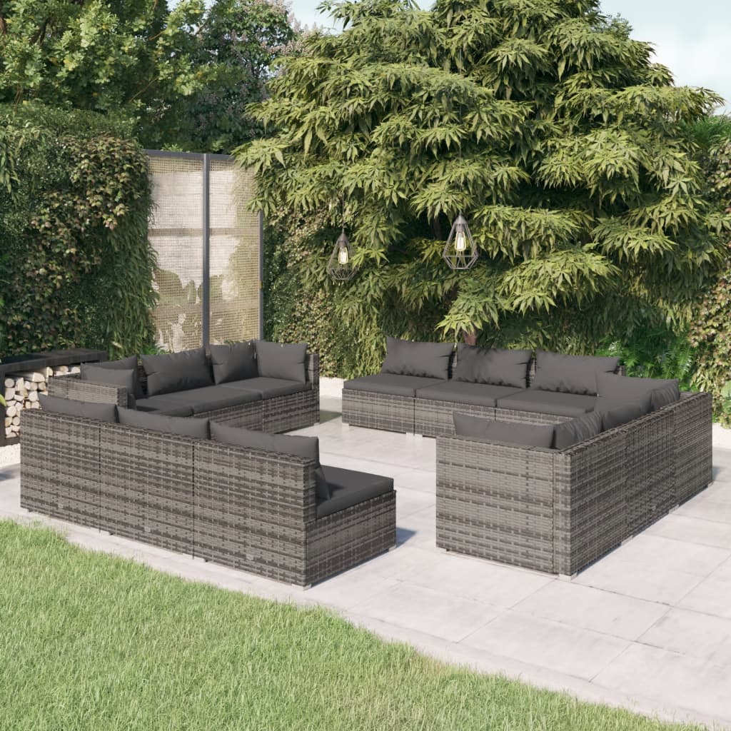 12-Delige Loungeset Met Kussens Poly Rattan 1