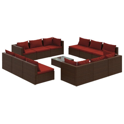 13-Delige Loungeset Met Kussens Poly Rattan 1