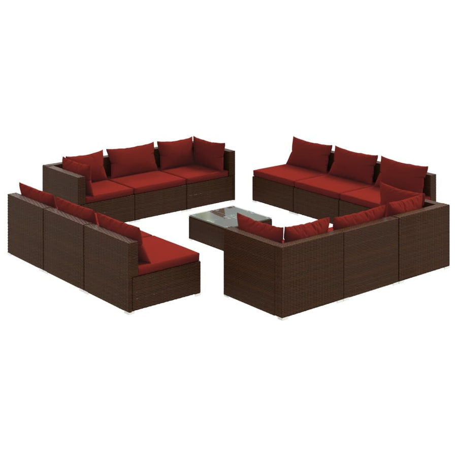 13-Delige Loungeset Met Kussens Poly Rattan 1