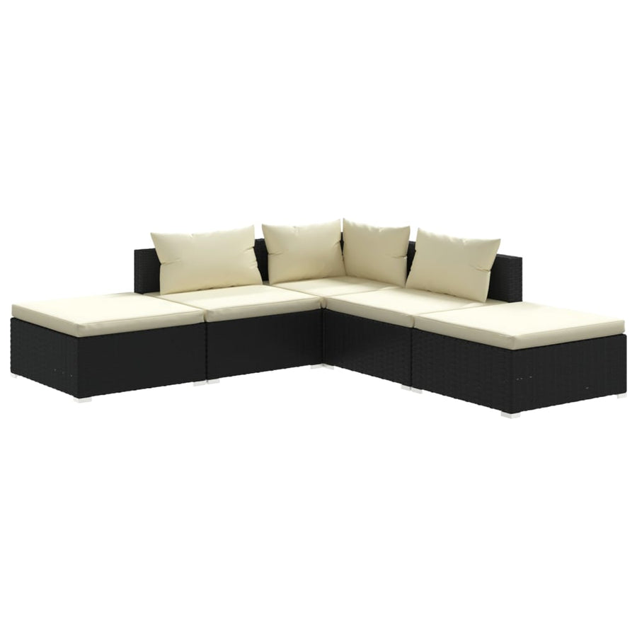 5-Delige Loungeset Met Kussens Poly Rattan 1
