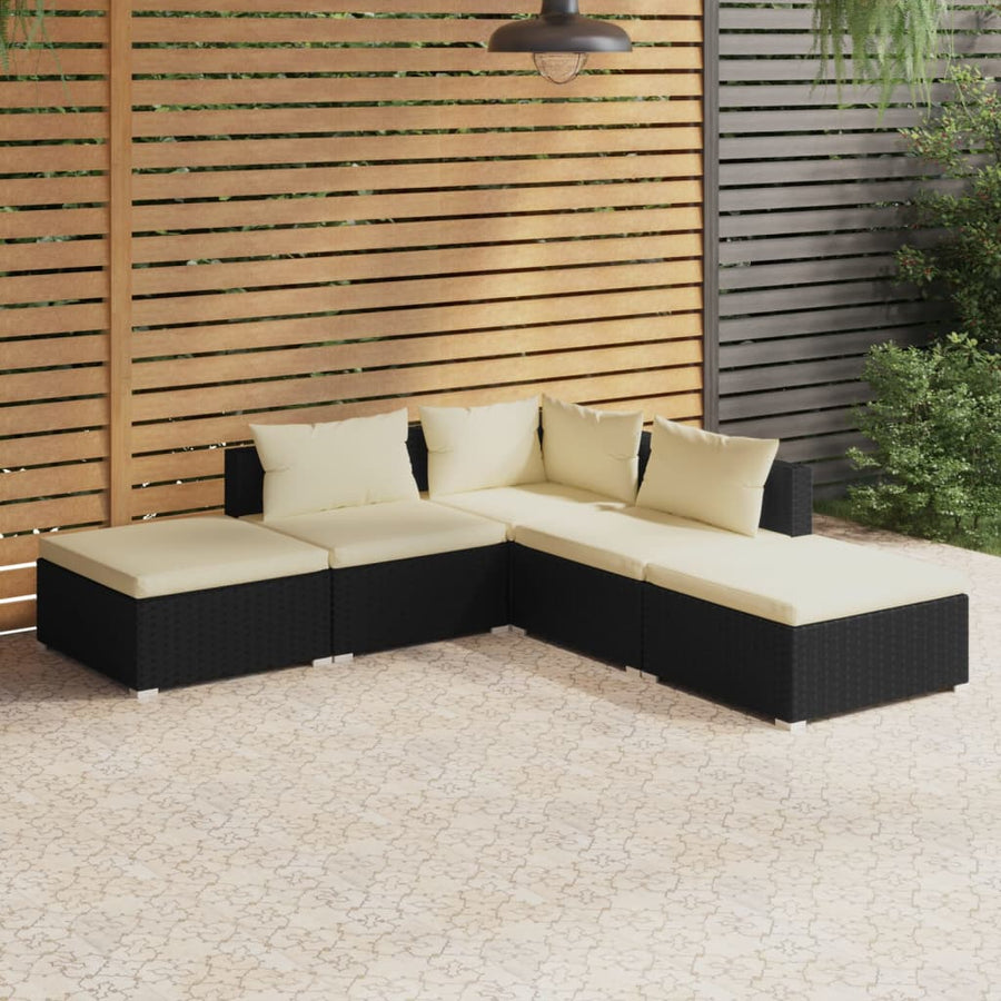5-Delige Loungeset Met Kussens Poly Rattan 1