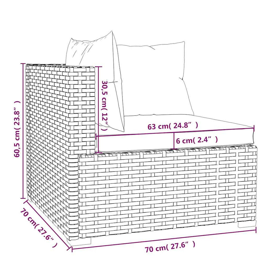 5-Delige Loungeset Met Kussens Poly Rattan 1