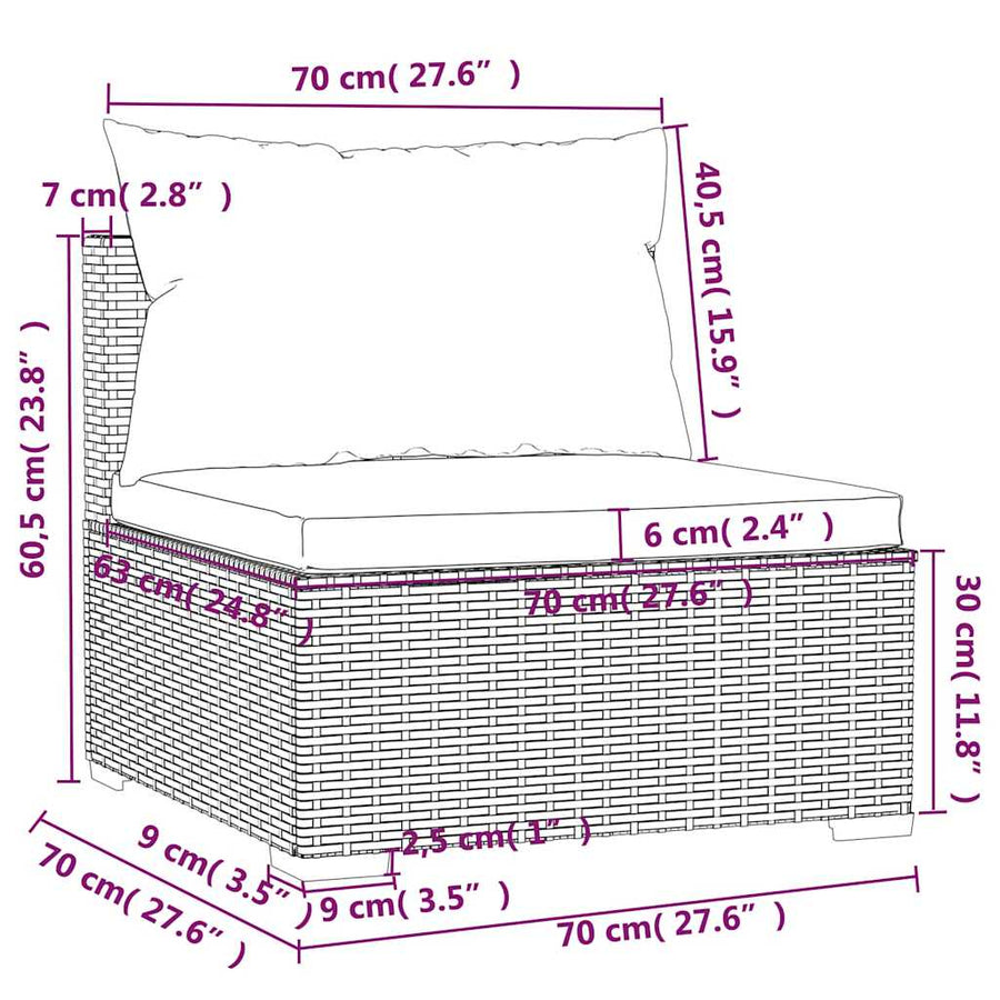 5-Delige Loungeset Met Kussens Poly Rattan 1