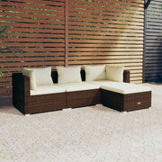 Loungeset 4-delig poly rattan bruin