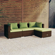 Loungeset 4-delig poly rattan bruin
