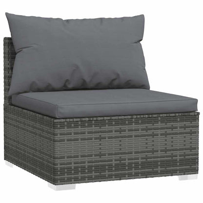 4-Delige Loungeset Met Kussens Poly Rattan 1 Grijs en antraciet