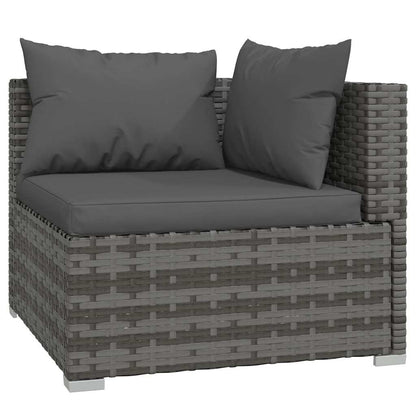 4-Delige Loungeset Met Kussens Poly Rattan 1 Grijs en antraciet