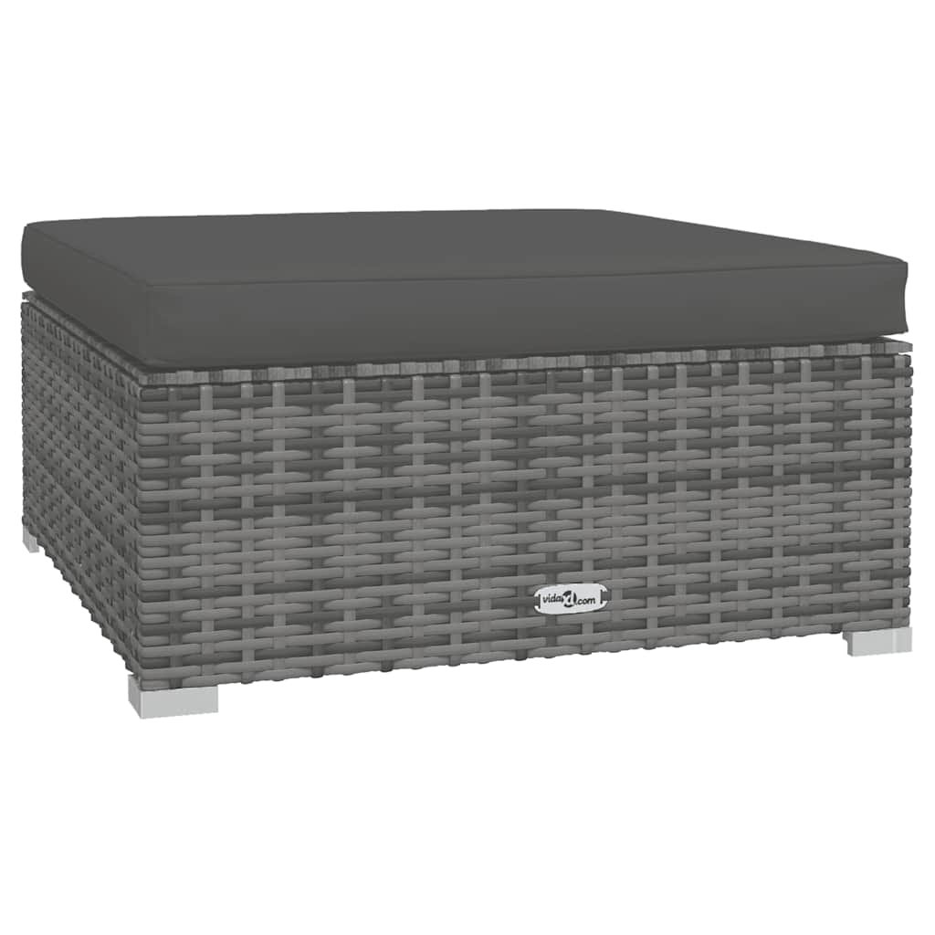 4-Delige Loungeset Met Kussens Poly Rattan 1 Grijs en antraciet