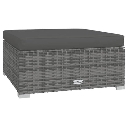4-Delige Loungeset Met Kussens Poly Rattan 1 Grijs en antraciet