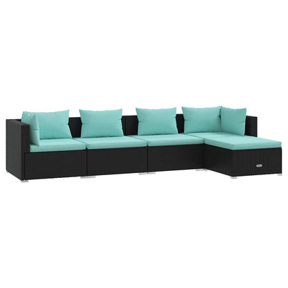 5-Delige Loungeset Met Kussens Poly Rattan 1
