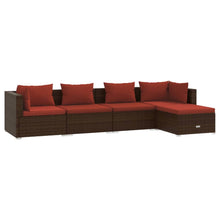 5-Delige Loungeset Met Kussens Poly Rattan 1