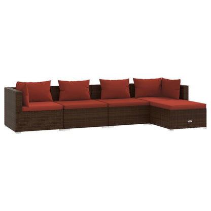5-Delige Loungeset Met Kussens Poly Rattan 1