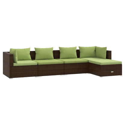 5-Delige Loungeset Met Kussens Poly Rattan 1