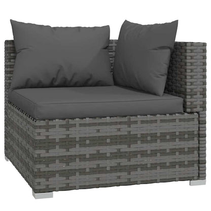 5-Delige Loungeset Met Kussens Poly Rattan 1 Grijs en antraciet
