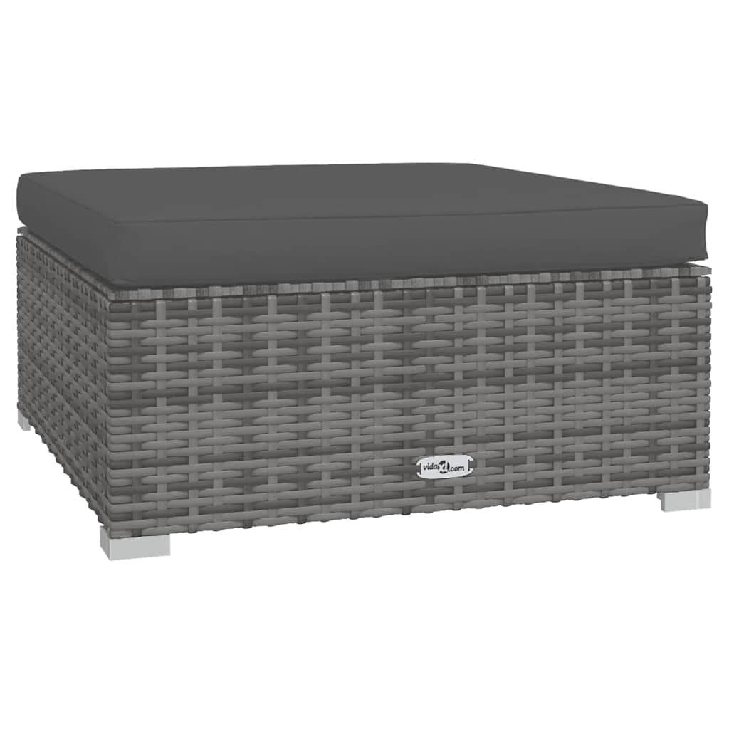 5-Delige Loungeset Met Kussens Poly Rattan 1 Grijs en antraciet