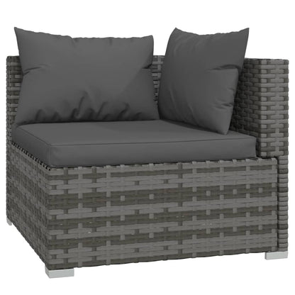 5-Delige Loungeset Met Kussens Poly Rattan Grijs En Antraciet 1 2x midden + 3x hoek