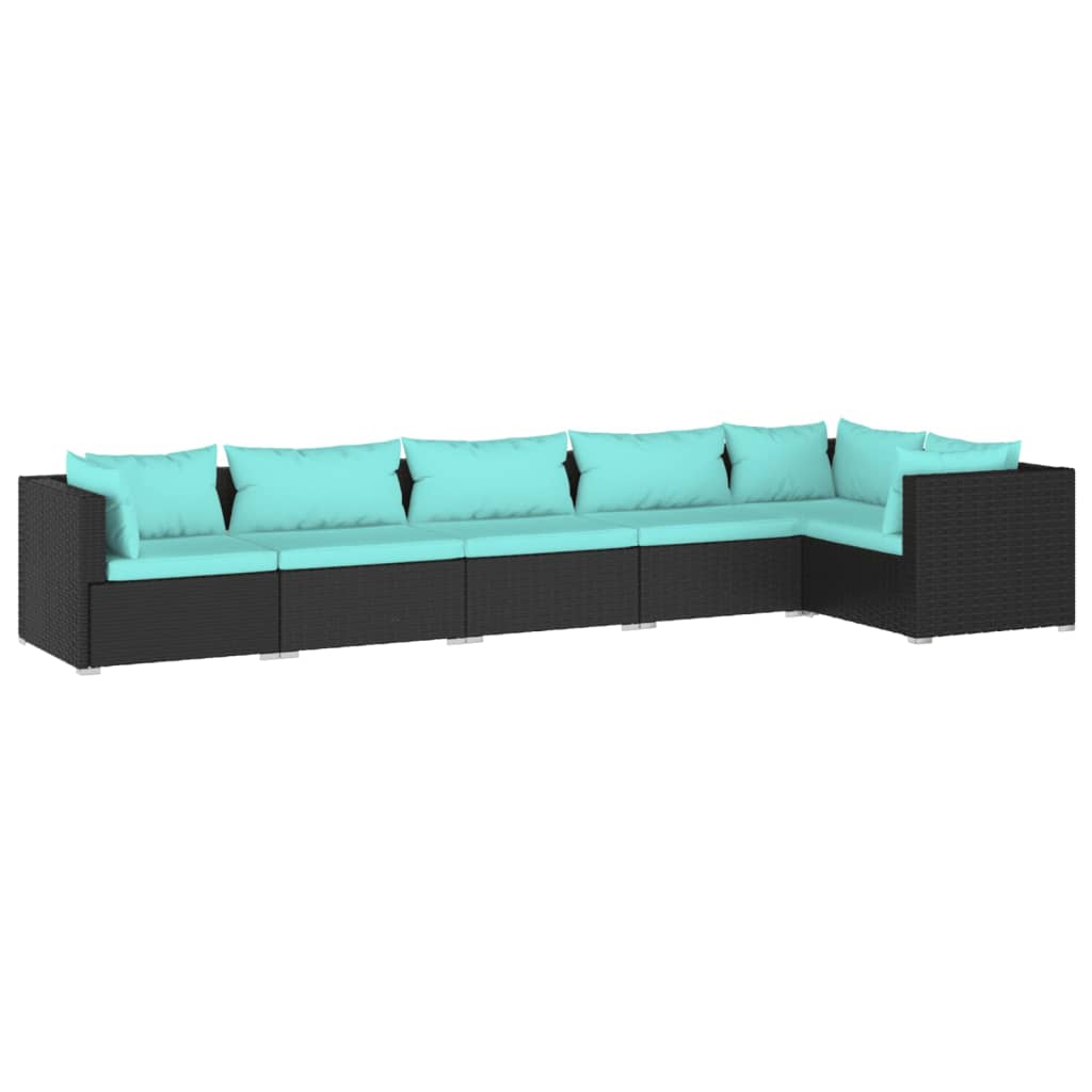 6-Delige Loungeset Met Kussens Poly Rattan 1