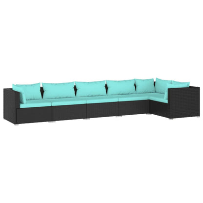 6-Delige Loungeset Met Kussens Poly Rattan 1