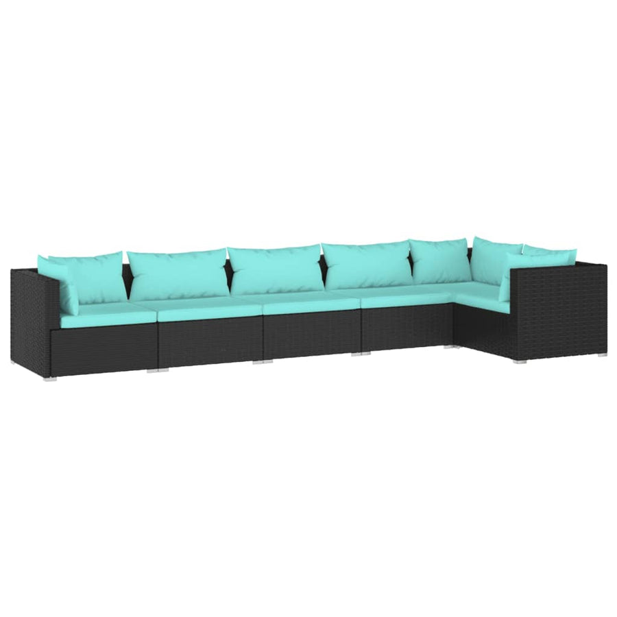 6-Delige Loungeset Met Kussens Poly Rattan 1
