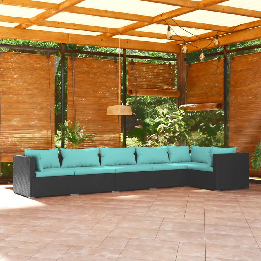 6-Delige Loungeset Met Kussens Poly Rattan 1