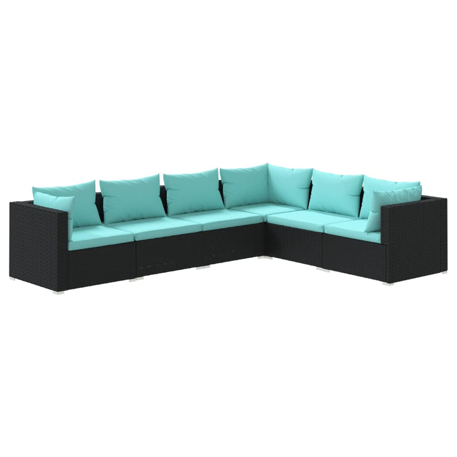 6-Delige Loungeset Met Kussens Poly Rattan 1