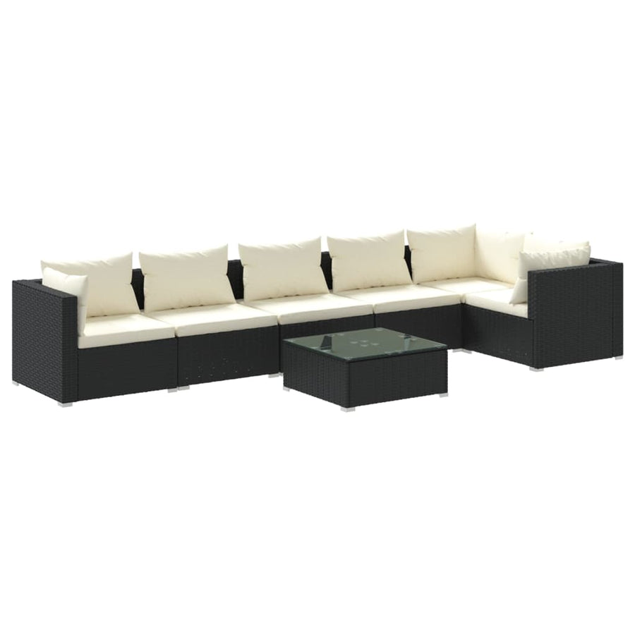 7-Delige Loungeset Met Kussens Poly Rattan 1