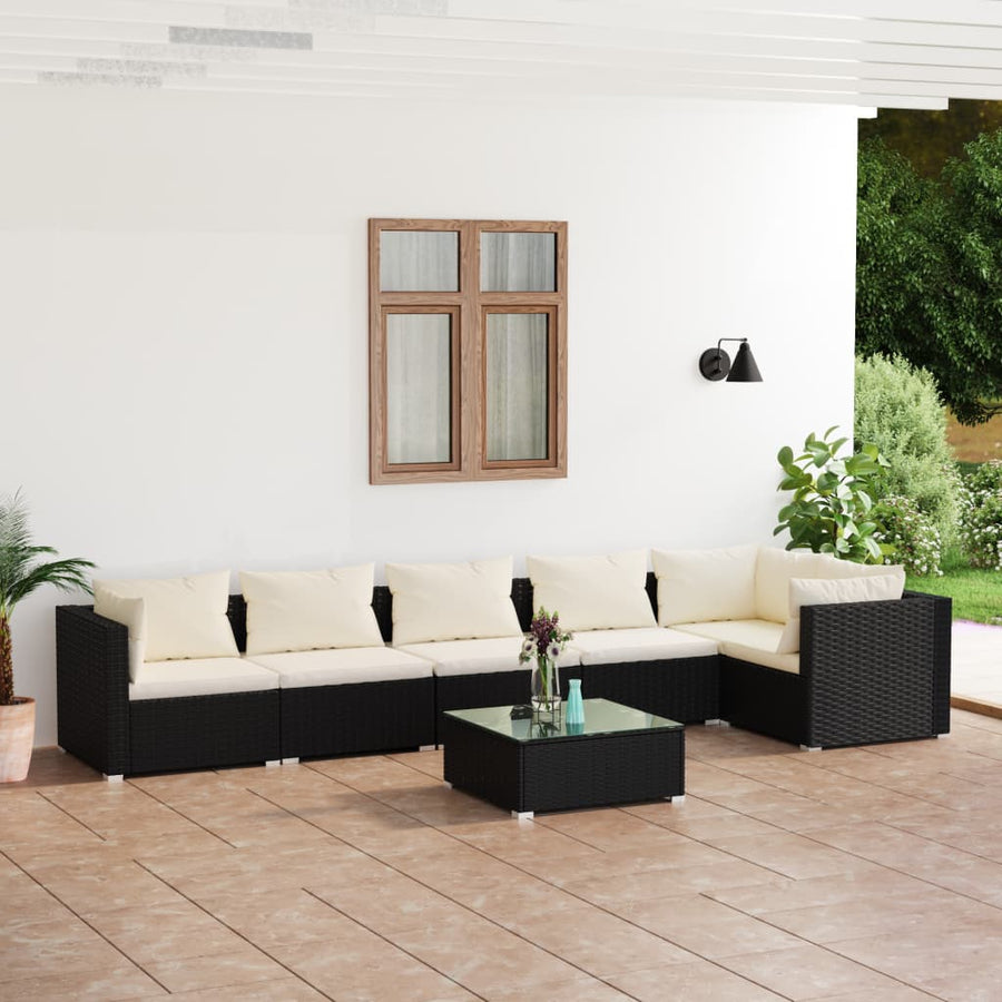 7-Delige Loungeset Met Kussens Poly Rattan 1