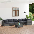Loungeset 7-delig poly rattan grijs
