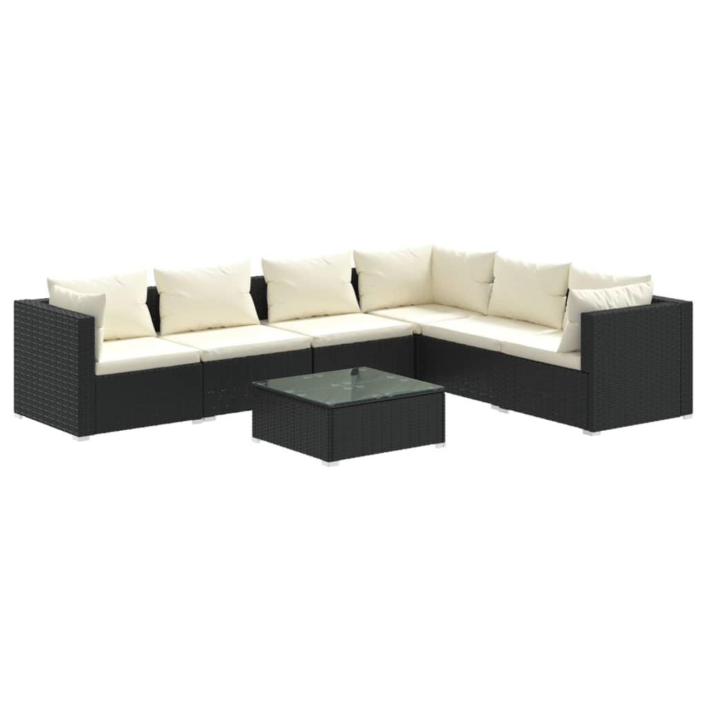7-Delige Loungeset Met Kussens Poly Rattan 1