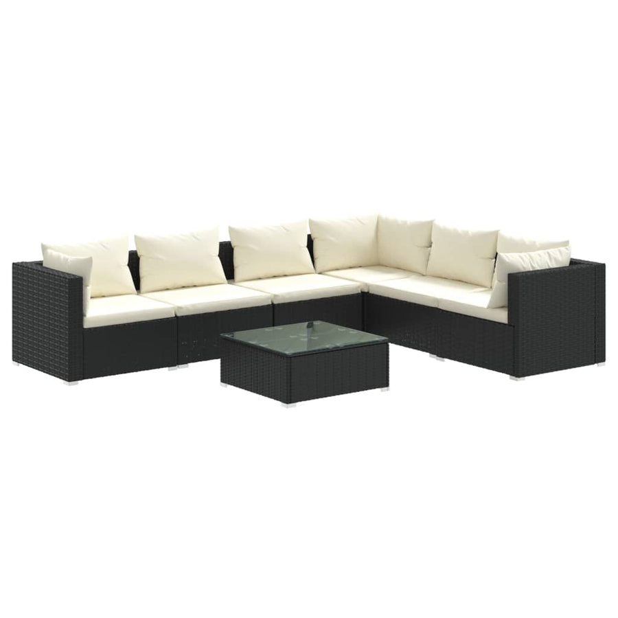 7-Delige Loungeset Met Kussens Poly Rattan 1