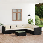 7-Piece Lounge Set With Cushions Poly Rattan 1