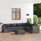 Loungeset 7-delig poly rattan grijs