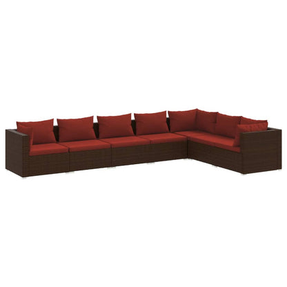 7-Delige Loungeset Met Kussens Poly Rattan 1