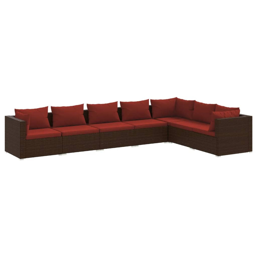 7-Delige Loungeset Met Kussens Poly Rattan 1