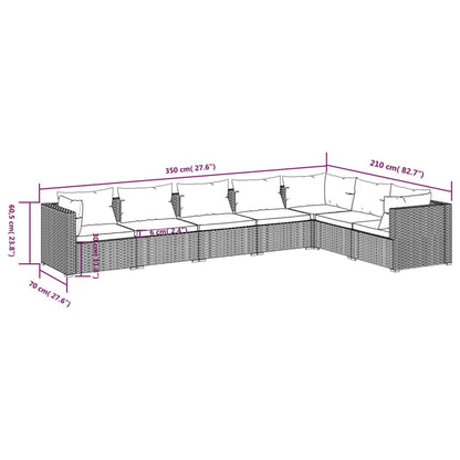 7-Delige Loungeset Met Kussens Poly Rattan 1