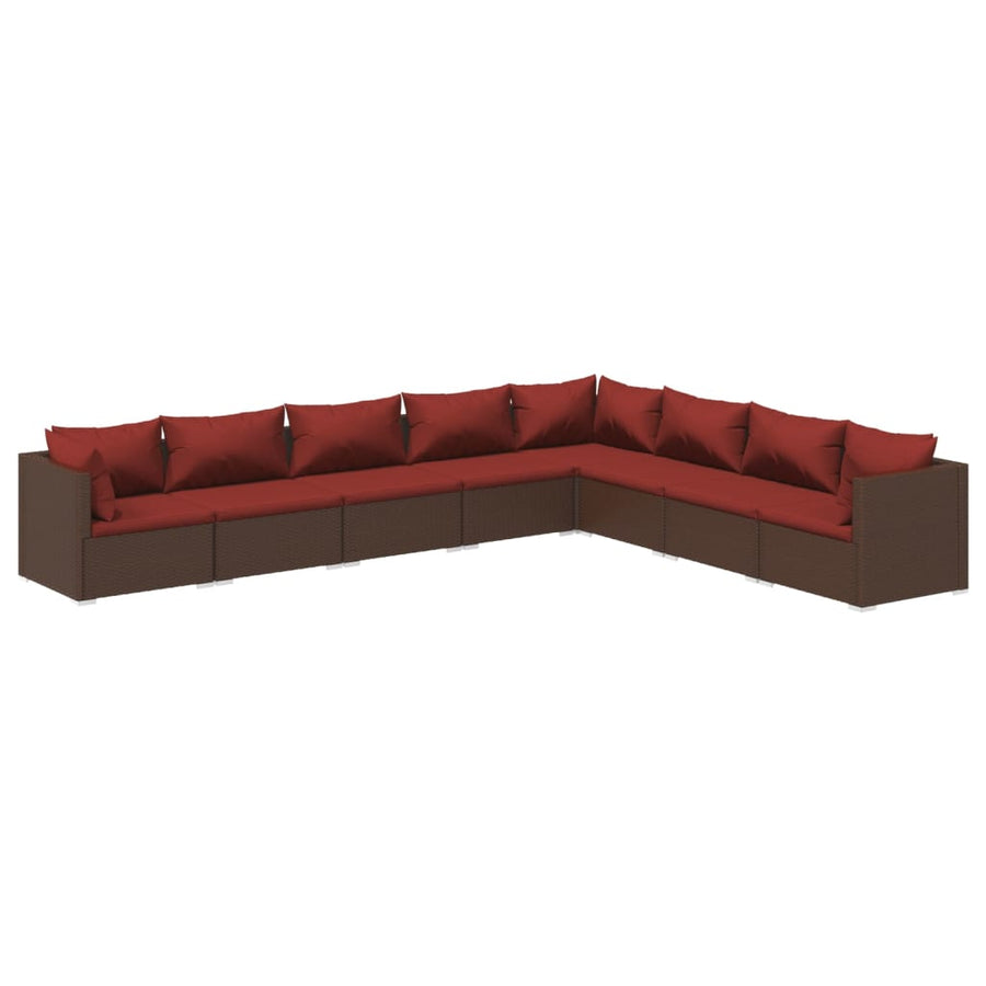 8-Delige Loungeset Met Kussens Poly Rattan 1