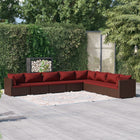 Loungeset 8-delig poly rattan bruin