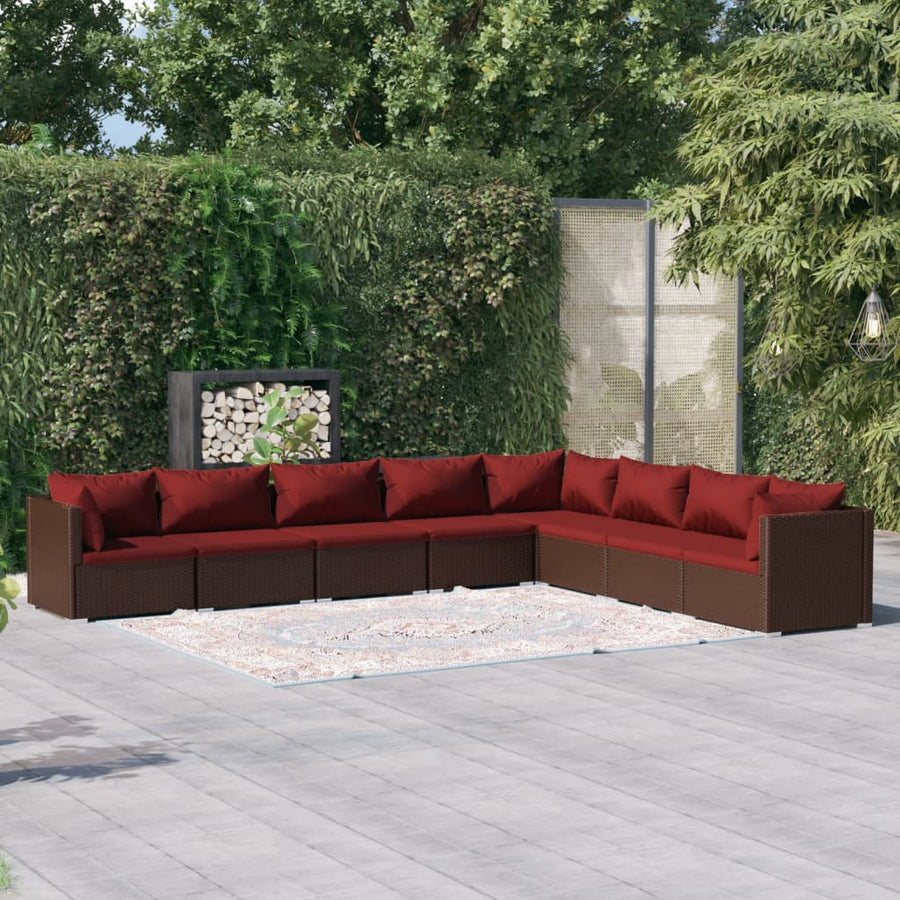 8-Delige Loungeset Met Kussens Poly Rattan 1