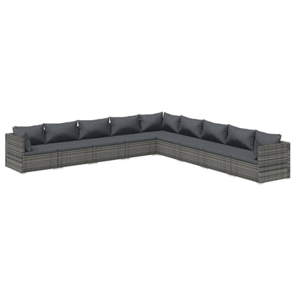 9-Delige Loungeset Met Kussens Poly Rattan 1