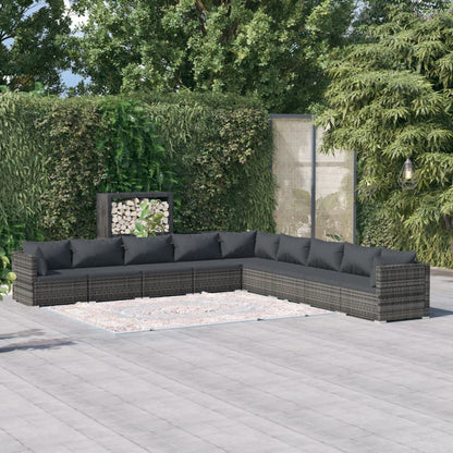 9-Delige Loungeset Met Kussens Poly Rattan 1