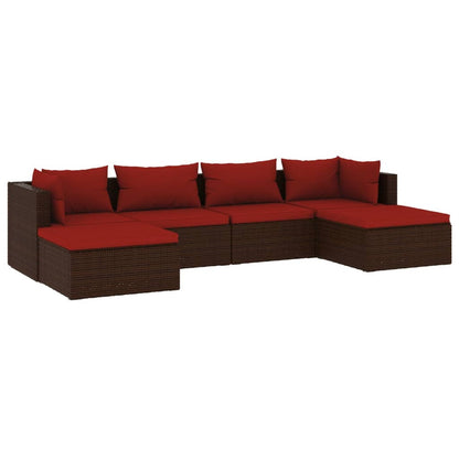 6-Delige Loungeset Met Kussens Poly Rattan 1