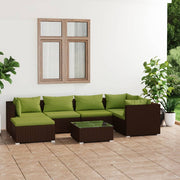Loungeset 7-delig poly rattan bruin