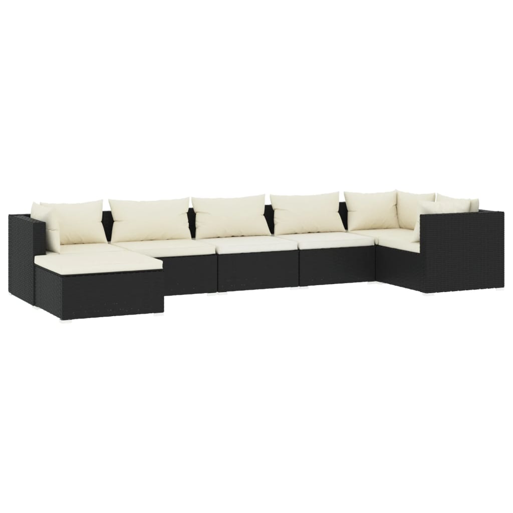 7-Delige Loungeset Met Kussens Poly Rattan 1
