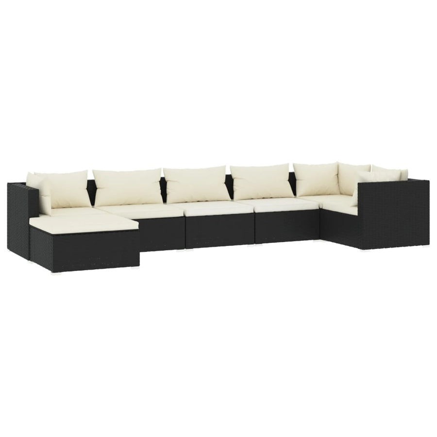 7-Delige Loungeset Met Kussens Poly Rattan 1
