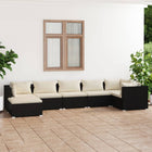 7-Piece Lounge Set With Cushions Poly Rattan 1