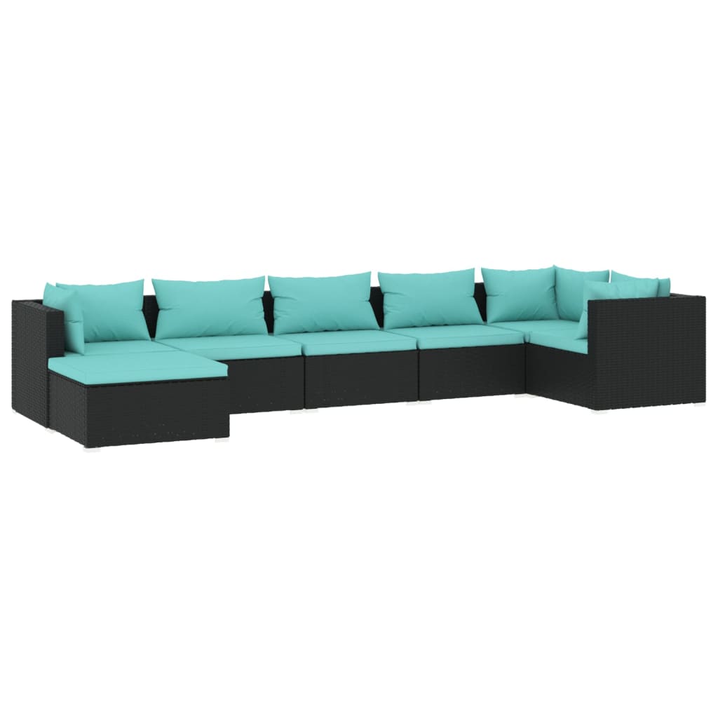 7-Delige Loungeset Met Kussens Poly Rattan 1