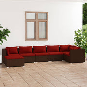 Loungeset 7-delig poly rattan bruin