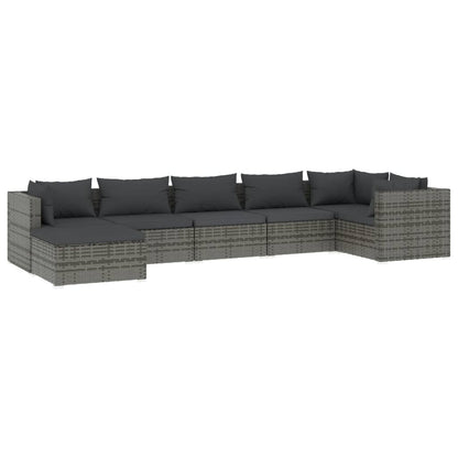 7-Delige Loungeset Met Kussens Poly Rattan 1