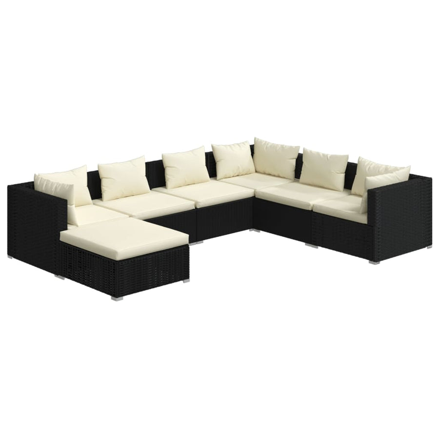 7-Delige Loungeset Met Kussens Poly Rattan 1