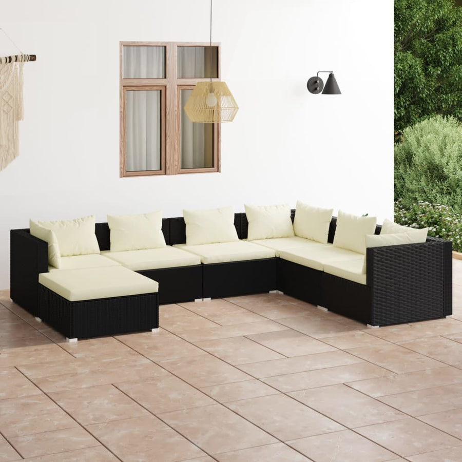 7-Delige Loungeset Met Kussens Poly Rattan 1